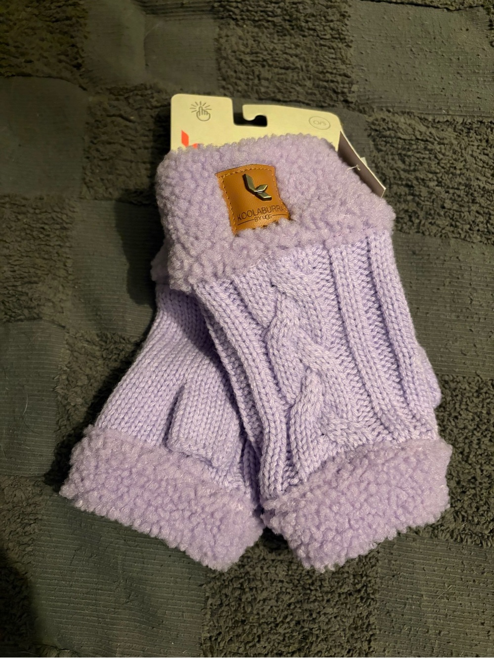 Koolaburra Lavender Cozy Knit Fingerless Gloves
